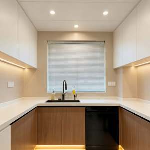 48H Free Custom MDF <b>Kitchen</b> Cabinets - Minimalist Luxury L-Shaped <b>Cupboard</b> with Sink & <b>Storage</b>, Made in China - Product Image 2