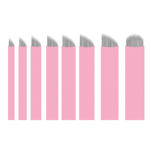 Venta al por mayor Microblading PMU Kit hoja aguja Tebori herramienta 0,16mm Rosa maquillaje permanente Micro cuchillas sombra - Product Image 1