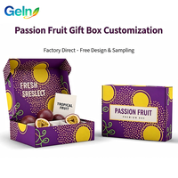 Op maat gemaakte gegolfde premium fruit geschenkdoos met geometrisch patroonprint voor groothandel, bulk, aanpasbaar aanbod