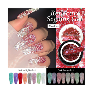 Gel à ongles Aurora Amber 8 couleurs, super brillant, vernis à ongles diamant, <span class=keywords><strong>colle</strong></span>, trempage, brillant, paillettes, séquin, gel UV - Product Image 1
