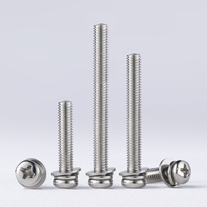 สกรูสามตัวสำหรับเครื่อง CNC เครื่องเจาะหัวกระทะสแตนเลสปรับแต่งได้พร้อมหัวร่องไขว้ - Product Image 2