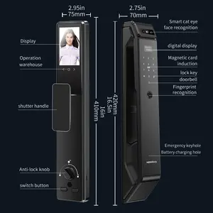 NeweKey Tuya APP Face Smart Visual Cat Eye Remotely Digital Fingerprint Digital Wifi Lock Smart Lock With Camera