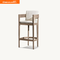 Ensemble de chaises de bar en teck massif de haute qualité, table et chaises de bar modernes, imperméables et durables pour une utilisation en extérieur dans les villas et les hôtels
