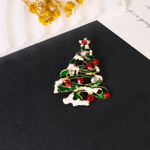 Broche de Navidad con diseño de Papá Noel, Muñeco de Nieve, Reno, Bastón de Caramelo, Campana y Árbol, de Esmalte y Pedrería, Joyería de Moda Navideña, Regalo - Product Image 4