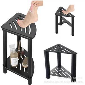 Repose-pieds d'angle de douche en métal Qingguang 32,5x32,5x42 avec étagère de rangement, étanche, pour salle de bain et rasage des jambes - Product Image 1