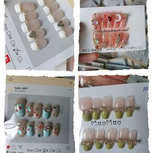 10 pezzi lavorati a mano in acrilico finto gel artificiale da indossare per unghie <span class=keywords><strong>senza</strong></span> pick finito per manicure rimovibili per unghie finte a lunga durata - Product Image 2