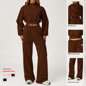 SHINBENE Womens 2 pezzi <span class=keywords><strong>outfit</strong></span> Lounge felpa <span class=keywords><strong>con</strong></span> cappuccio set di felpa oversize pantaloni larghi autunno moda <span class=keywords><strong>tuta</strong></span> <span class=keywords><strong>con</strong></span> tasche - Product Image 2