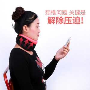 Attelle de cou réglable, soutien cervical respirant en éponge, taille unique, gris, noir, orange, rouge - Product Image 2