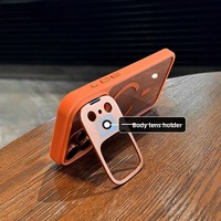 Étui de luxe transparent avec support magnétique pour objectif et recharge sans fil pour iPhone 18 17 16 15 14 13 12 11 Pro Max