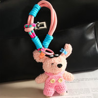 Pendentif Ours en Coton Fait Main, Petit Cadeau, Breloque pour Sac, Porte-clés Peluche, Jouet Poupée, Vente en Gros pour Couples, Cadeaux Promotionnels