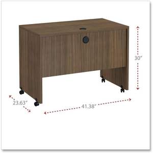 Bureau de travail mobile moderne en noyer de la série Alera Valencia, 41,38 po. X 23,63 pouces X 30 pouces Bureau de travail moderne en noyer - Product Image 2
