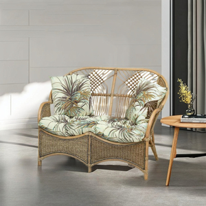 Handmade Modern Wood <b>Rattan</b> Asian Design Two Seat <b>Sofa</b> COBANA From Indonesia for Living Room Villa Hotel & Apartment Furniture - Product Image 1