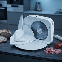 Trancheuse Électrique 150W pour Aliments, Coupe-Pain, Machine à Trancher le Jambon, le Fromage et la Viande, Style Comptoir de Cuisine, Certifiée CE, Fourniture pour Charcuteries