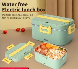 1.8L 12v 24v 110v 220v Portátil Aquecimento Elétrico Lunch Box Aço Inoxidável Food Warmer Electric Hot Lunch Box