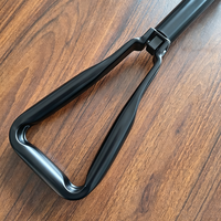 Outil d'extérieur multifonctionnel, pelle de survie tactique pliable durable, lame à pointe ronde, manche de 60 cm, revêtement en poudre noire