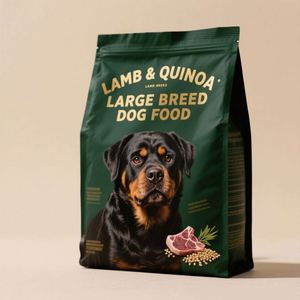 Bolsas de Embalaje para Alimentos para Mascotas, Personalizadas, de 1kg-20kg, con Fondo Cuadrado, de Mylar, Grado Alimenticio, Resistentes a la Humedad, con Cierre, Impresión por Grabado - Product Image 1