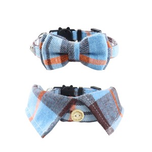 Conjunto de Collar a Cuadros para Perro con Lazo y Pañuelo, Diseño de Hebilla Ajustable para Perros Pequeños, Estilo Clásico para Todas las Estaciones - Product Image 3