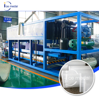 Máquina de bloques de hielo transparente industrial completamente automática de alto rendimiento 5000kg/día | Control PLC y ahorro de energía para barras de whisky