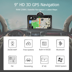 9 inch HD Xe <span class=keywords><strong>GPS</strong></span> Xe Tải xe <span class=keywords><strong>GPS</strong></span> Navigator 256Mb 16GB <span class=keywords><strong>Bluetooth</strong></span> AVIN hỗ trợ Camera chiếu hậu Navitel bản đồ Châu Âu - Product Image 2