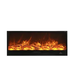 40"&50"60"&70"Full recessed/Wall mounted electric fireplace 9-colour log/crystal/pebble,touch panel