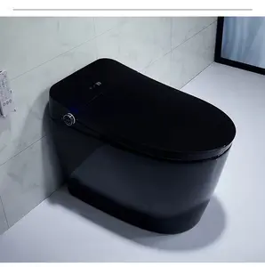 Fully Automatic Auto Open Flush Function S Trap Electronic Bidet Intelligent Wc 2022 Luxury Matt Black Smart Toilet With Sensor