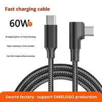 Cable de Datos Inalámbrico de Alta Velocidad de 2 Metros, 5 Amperios y 100 Watts, Tipo C a C, con Cubierta de Nailon Trenzado, Carga Rápida de 100 Watts para Móviles, Computadoras e Impresoras