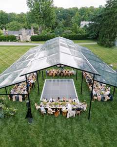 Grande tente d'atrium en PVC transparent avec cadre noir, structure en aluminium, mur en verre pour événements, mariages, tentes commerciales - Product Image 3