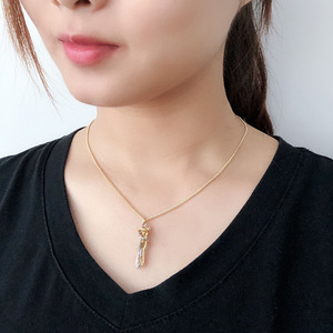 Collier chaîne classique plaqué or bicolore, idéal pour un cadeau chaleureux, un best-seller pour anniversaire, unisexe - Product Image 3