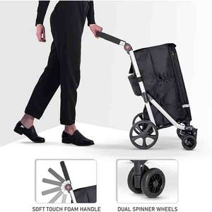 Carrito de Compras Resistente a la Lluvia, Fácil de Guardar, con Mango Telescópico, Plegable y Colgante - Product Image 3