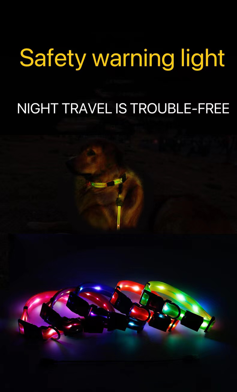 Reflective Night USB Led Dog Pet Collar Leashes Light Up Safety Night Glow Reflecting Product