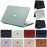 Étui de protection rigide en cuir PU crocodile personnalisé pour MacBook Neo A18 Pro Air Pro 13 14 15 16 M1 M2 M3 M4 M5
