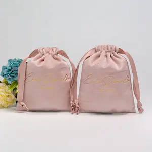 Velvet Luxury Draw string Bag mit Gold druck Draw string Velvet Bag Custom