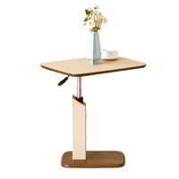 Nouvelle table d'appoint relevable pour canapé, style nordique rétro, mobile, pour salon, chevet de chambre, en bois massif