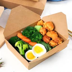 Embalaje de entrega de alimentos Caja de ensalada de papel Kraft de grado alimenticio personalizado Cajas de embalaje para llevar - Product Image 3