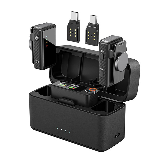 Lapel Microphone M15 3 in 1 Wireless Microphone with AI and Eight-level Noise Reduction Professional Voice Recording Microphone