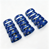 Bracelets promotionnels personnalisés en polyester extensible, imprimés par transfert thermique, imitation tissée antique, avec logo sur mesure pour événements