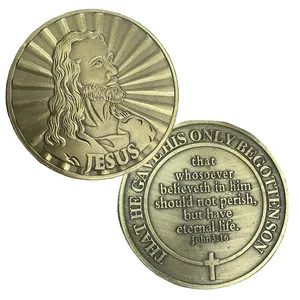 Jesús DÓ A SU HIJO ÚNICO ENGAÑADO Moneda de recuerdo Dios bendiga a los religiosos católicos y cristianos Moneda de Jesús