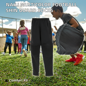 Manchons de compression Naili Sports pour football, protège-tibias, chaussettes de maintien en polyester multicolores pour adultes, jeunes et enfants, équipement de protection compressif - Product Image 2