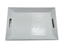 Plateau de Service Rectangulaire de Luxe Doré en Plastique avec Poignées, Écologique et Réutilisable pour Mariages, Fêtes ou Restaurants