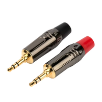 Prise banane 3 broches en laiton plaqué or pour console de mixage microphone, tête de soudure mono audio