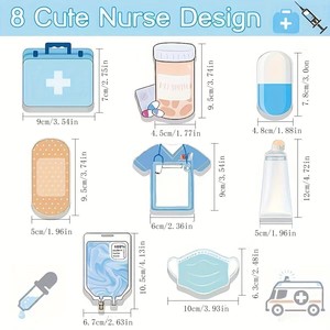 Nhãn dán làm đẹp cao sáng tạo dán tài khoản sinh viên chủ đề Y Tế Màu Xanh dán tiện lợi - Product Image 2