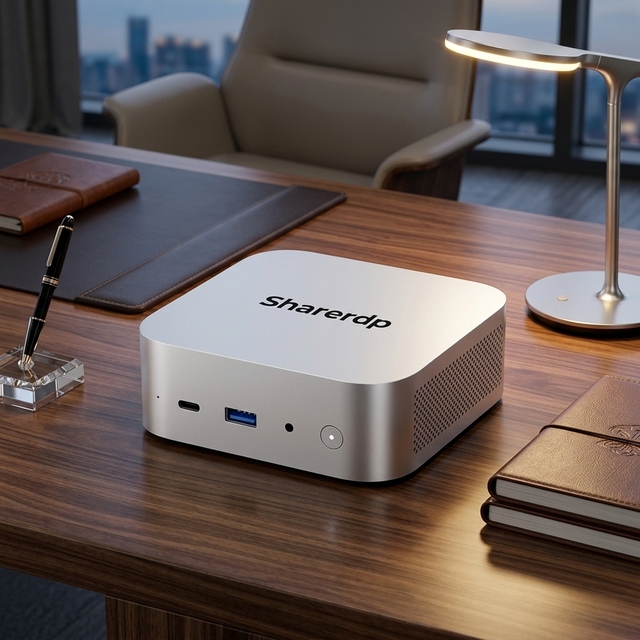 Sharerdp MQI13 AMD Ryzen 5 6600H Powerful Workstation Mini PC Aluminum Case Desktop Computer Dual Display for Business