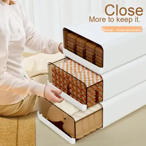 กล่องเก็บของแบบลิ้นชักพลาสติกหนาพิเศษสำหรับจัดระเบียบชุดชั้นใน เสื้อผ้า ของใช้ในบ้าน ถุงเท้า และชุดชั้นในอื่นๆ - Product Image 3