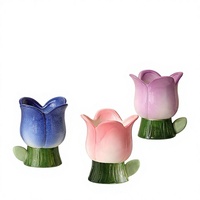 Coupelle Fleur de Campanule Cadeau Créatif en Céramique DIY, Contenant pour Bougie d'Aromathérapie, Bol à Dessert Mignon et Féminin, Boîte en Papier Fabriquée en Chine
