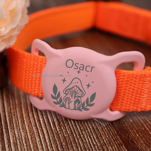 Anpassbare kleine große Hunde ausweis marke Wasserdichtes Silikon NFC-Spitze verziert Tierart Modisches personal isiertes Haustier-Luft halsband - Product Image 1