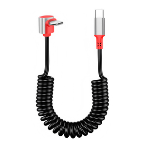 <span class=keywords><strong>C</strong></span>âble USB <span class=keywords><strong>C</strong></span> vers <span class=keywords><strong>C</strong></span> rétractable à ressort, PD 100W, charge rapide 90 °   <span class=keywords><strong>C</strong></span>âble coudé pour voiture, moto, CarPlay, logo/couleur/longueur personnalisés - Product Image 6