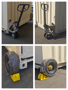 Juego de Ruedas Giratorias para Contenedores de 10 Toneladas de Uso Rudo Tipo Plano de Goma con Elevación Hidráulica para Transporte ISO - Product Image 5