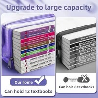 Bolsa de archivo para clasificación de materias escolares, con cremallera, de doble capa, gran capacidad, tamaño A4, transparente, de malla de nailon, para guardar papeles de prueba