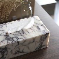 Boîte à mouchoirs en marbre Bulgari de luxe léger, support de papier de bureau pour la maison, salon, hôtel, boîte de rangement pour serviettes et essuie-mains