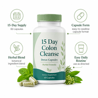 Capsules de détoxification du côlon de haute qualité, naturelles, pour une cure de 15 jours, favorisant la gestion du poids et stimulant l'immunité